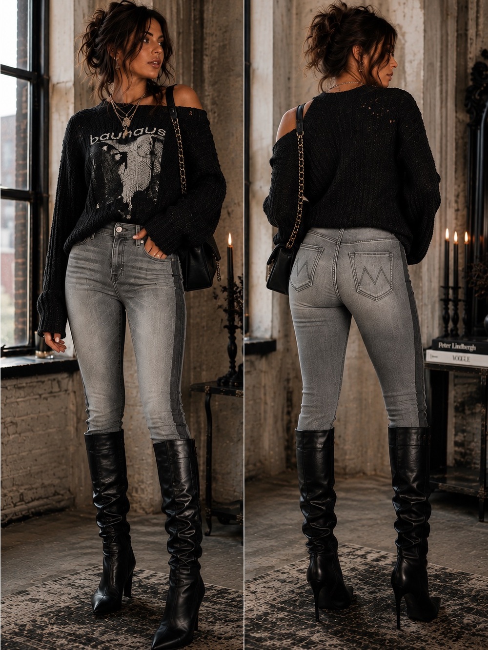 MOTHER High-Rise Gray Wash Skinny Jeans